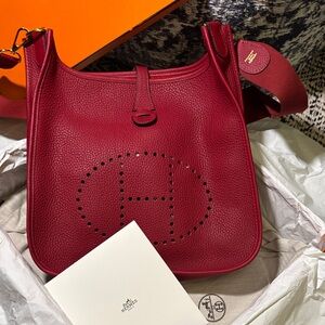 Hermes Burgundy Shoulder Bag